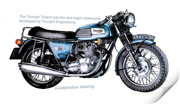 A 1960's British Motorcycle Print by John Lowerson