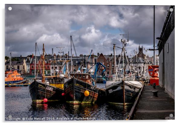 Stornaway Harbour Acrylic by Colin Metcalf