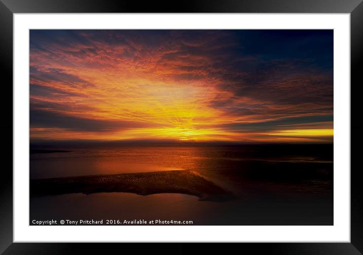 Sunrise from Cardiff Bay Framed Mounted Print by Tony Pritchard
