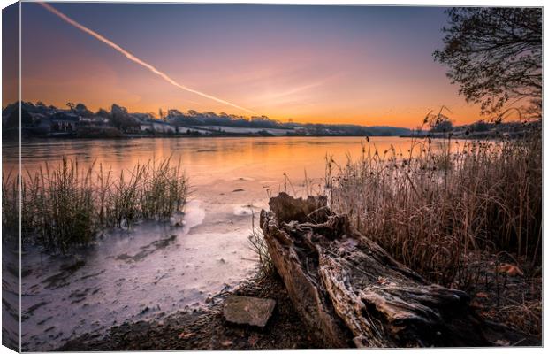 Sunrise At The Millpond Canvas Print by Wight Landscapes
