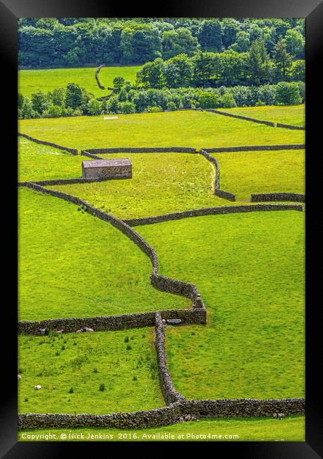 Dales Barn Gunnerside in Swaledale Yorkshire Dales Framed Print by Nick Jenkins