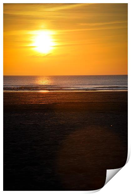 Perranporth sunset Print by K. Appleseed.
