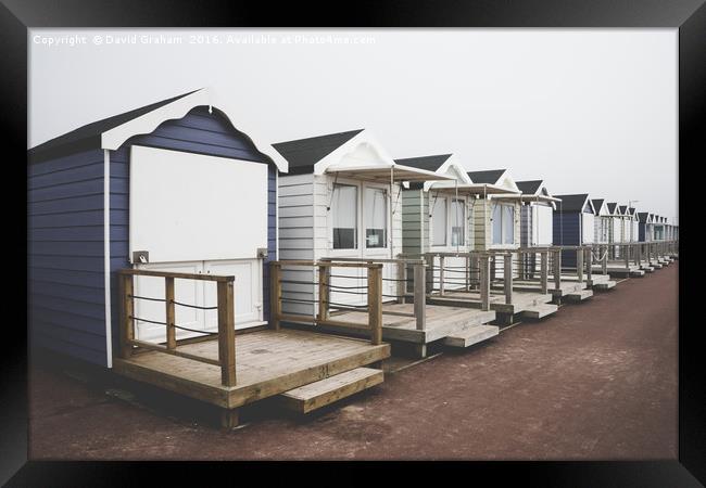 Beach huts - St Annes Beach Blackpool Framed Print by David Graham