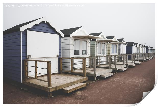 Beach huts - St Annes Beach Blackpool Print by David Graham