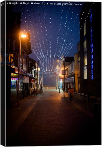 Back Alley during Blackpool illuminations Canvas Print by David Graham