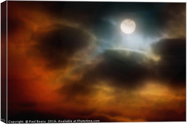 moon is cloud breaking Canvas Print by Paul Boazu