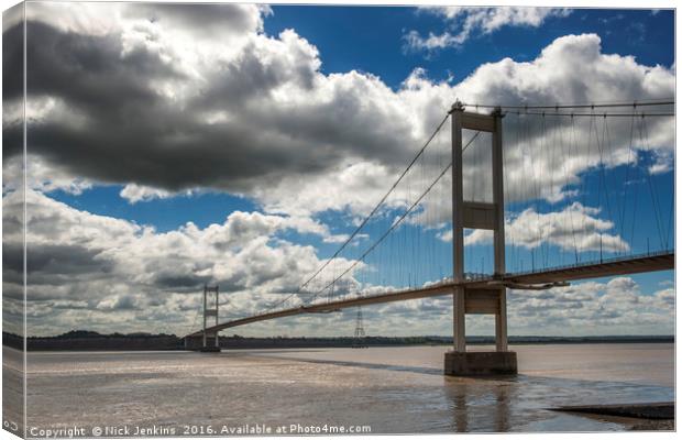 The Old Severn Bridge Chepstow to Aust  Canvas Print by Nick Jenkins