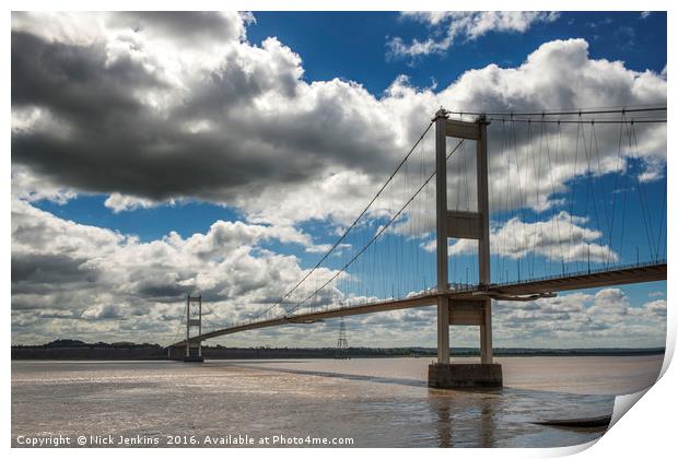 The Old Severn Bridge Chepstow to Aust  Print by Nick Jenkins