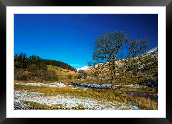 Nant Crew Brecon Beacons south Wales in winter Framed Mounted Print by Nick Jenkins