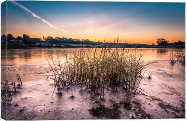 Dawn At The Millpond Canvas Print by Wight Landscapes