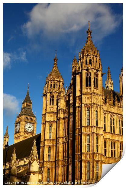 Towers  of Westminster London Print by James Brunker