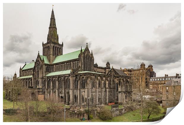 Glasgow Cathedral From The Necropolis Print by Antony McAulay