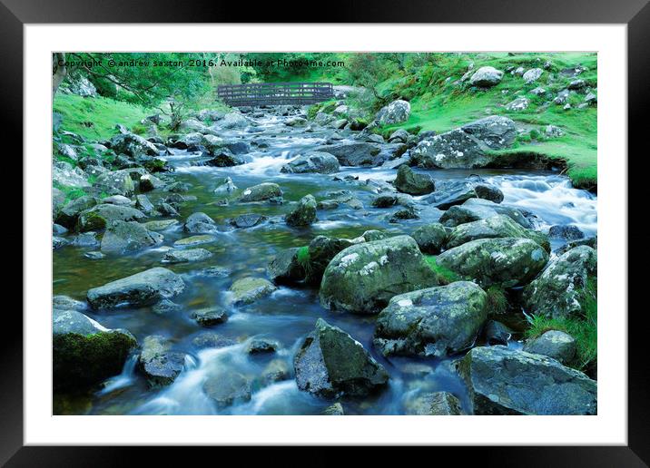STEPPING STONES Framed Mounted Print by andrew saxton