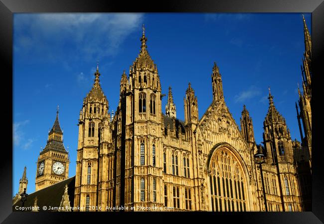 Towers of Palace of Westminster London Framed Print by James Brunker