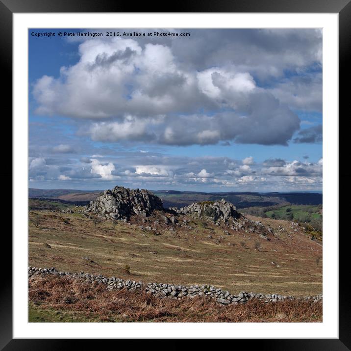 Greator Rocks on Dartmoor Framed Mounted Print by Pete Hemington