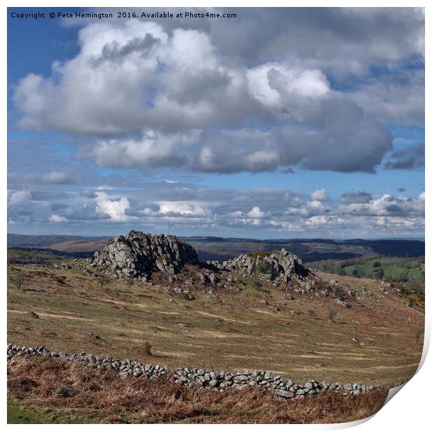 Greator Rocks on Dartmoor Print by Pete Hemington