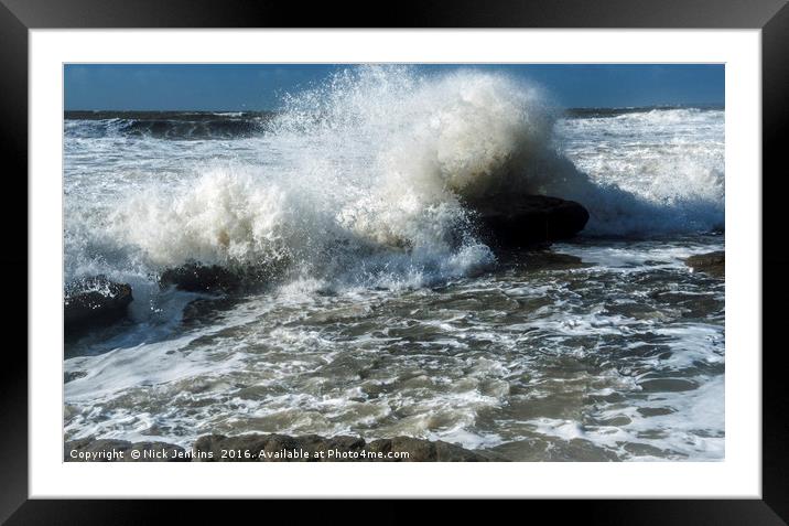Dunraven Bay and Rough Seas Glamorgan Coast Wales Framed Mounted Print by Nick Jenkins