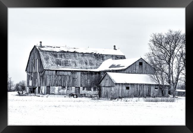 Closed for the Season - Black and White Framed Print by JOHN RONSON