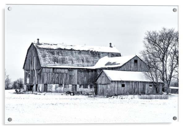 Closed for the Season - Black and White Acrylic by JOHN RONSON