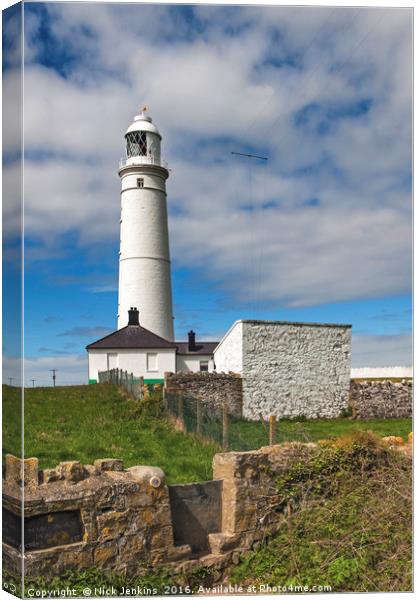 Nash Point Lighthouse Glamorgan Coast Canvas Print by Nick Jenkins
