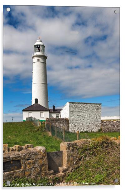 Nash Point Lighthouse Glamorgan Coast Acrylic by Nick Jenkins