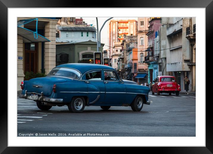 Classical cars leave the Prado Framed Mounted Print by Jason Wells