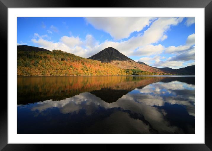 Reflections in  Crummock Water Framed Mounted Print by Linda Lyon