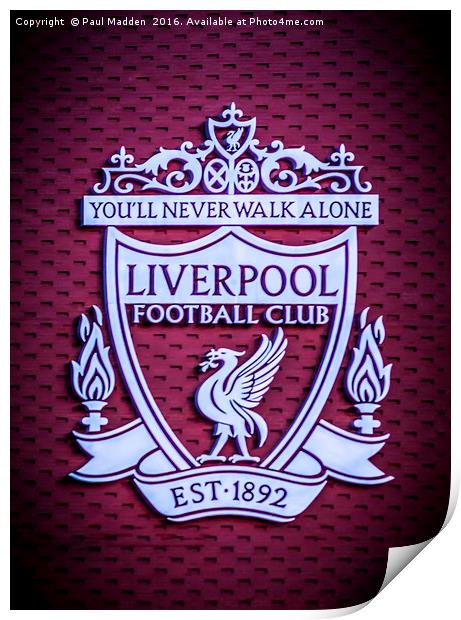 Liverpool Main Stand Crest Print by Paul Madden