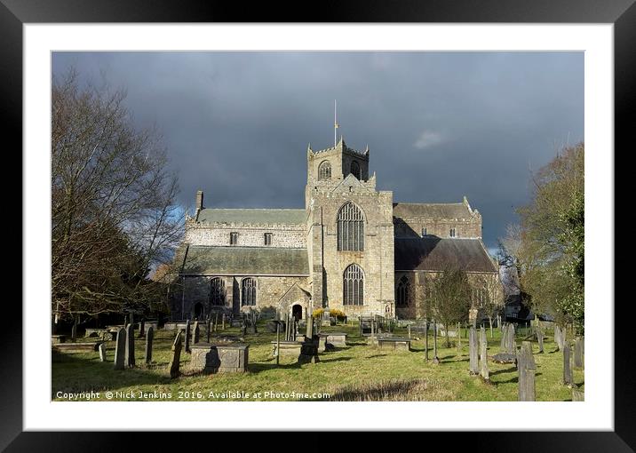 Cartmel Priory in Cartmel Cumbria with good light Framed Mounted Print by Nick Jenkins