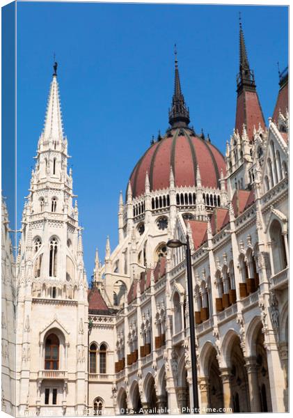 Hungarian Parliament Building in Budapest Canvas Print by Chris Dorney