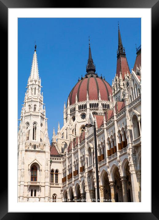 Hungarian Parliament Building in Budapest Framed Mounted Print by Chris Dorney