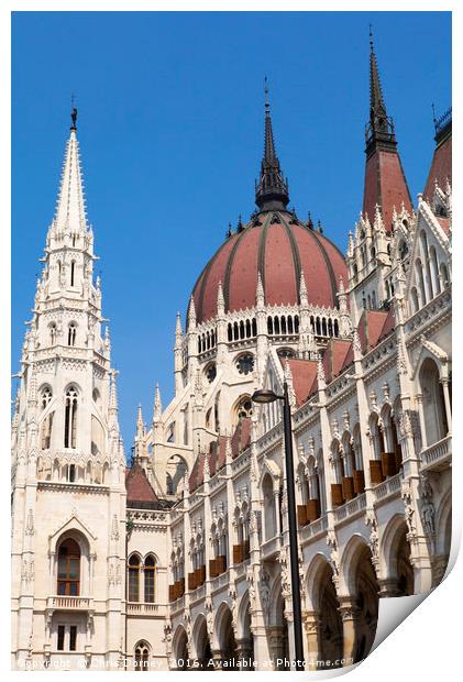 Hungarian Parliament Building in Budapest Print by Chris Dorney