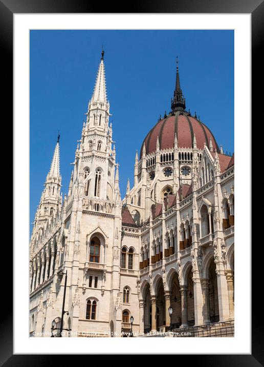 Hungarian Parliament Building in Budapest Framed Mounted Print by Chris Dorney