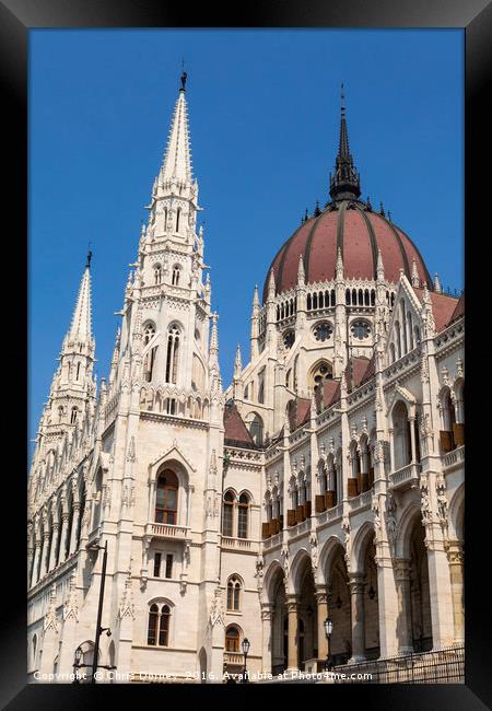 Hungarian Parliament Building in Budapest Framed Print by Chris Dorney