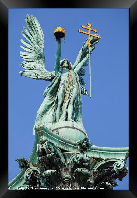 Archangel Gabriel on top of the Heroes Square Colu Framed Print by Chris Dorney