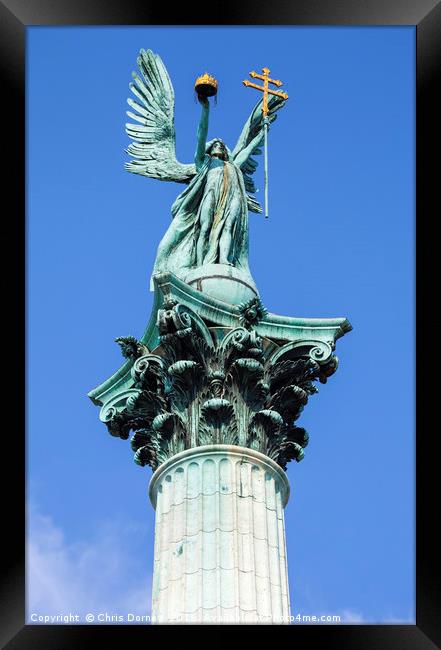 Archangel Gabriel on top of the Heroes Square Colu Framed Print by Chris Dorney