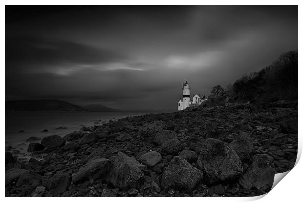 Cloch Lighthouse Print by Angela H