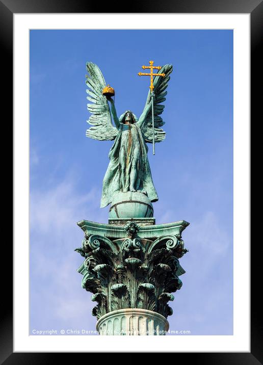 Archangel Gabriel Statue on the Heroes Square Colu Framed Mounted Print by Chris Dorney