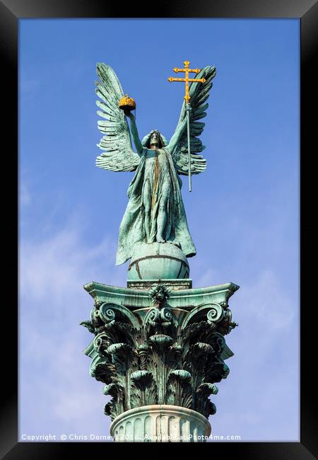 Archangel Gabriel Statue on the Heroes Square Colu Framed Print by Chris Dorney