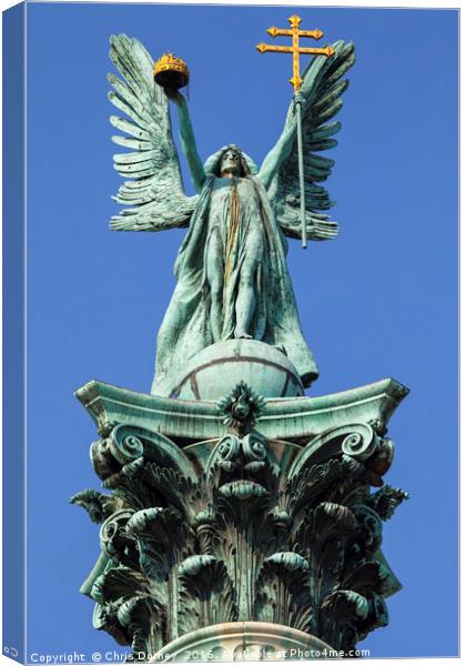 Archangel Gabriel Statue on Heroes Square Column i Canvas Print by Chris Dorney
