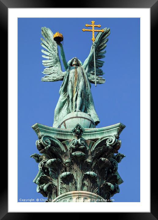 Archangel Gabriel Statue on Heroes Square Column i Framed Mounted Print by Chris Dorney