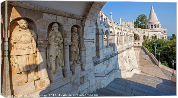 Fisherman's Bastion in Budapest Canvas Print by Chris Dorney