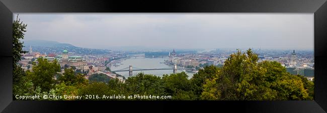 Budapest Panorama from Gellert Hill Framed Print by Chris Dorney