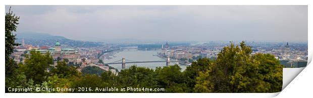 Budapest Panorama from Gellert Hill Print by Chris Dorney