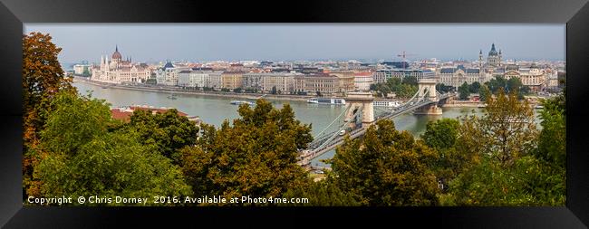Budapest Panorama from Castle Hill Framed Print by Chris Dorney