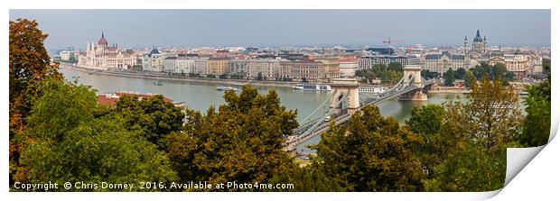 Budapest Panorama from Castle Hill Print by Chris Dorney