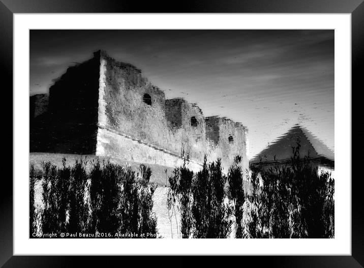 fortress in reflection Framed Mounted Print by Paul Boazu
