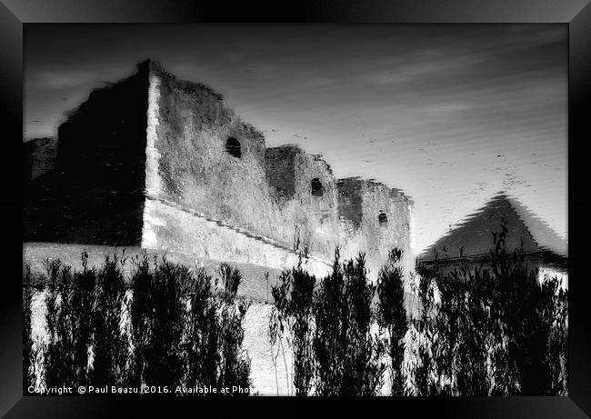 fortress in reflection Framed Print by Paul Boazu