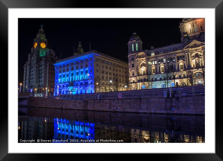 3 graces Liverpool  Framed Mounted Print by Steven Blanchard