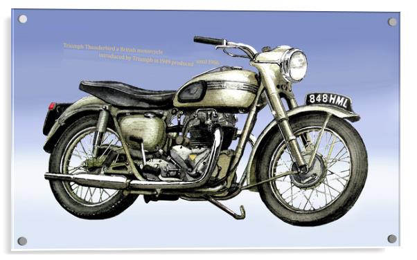 Graphic Motorcycle Acrylic by John Lowerson